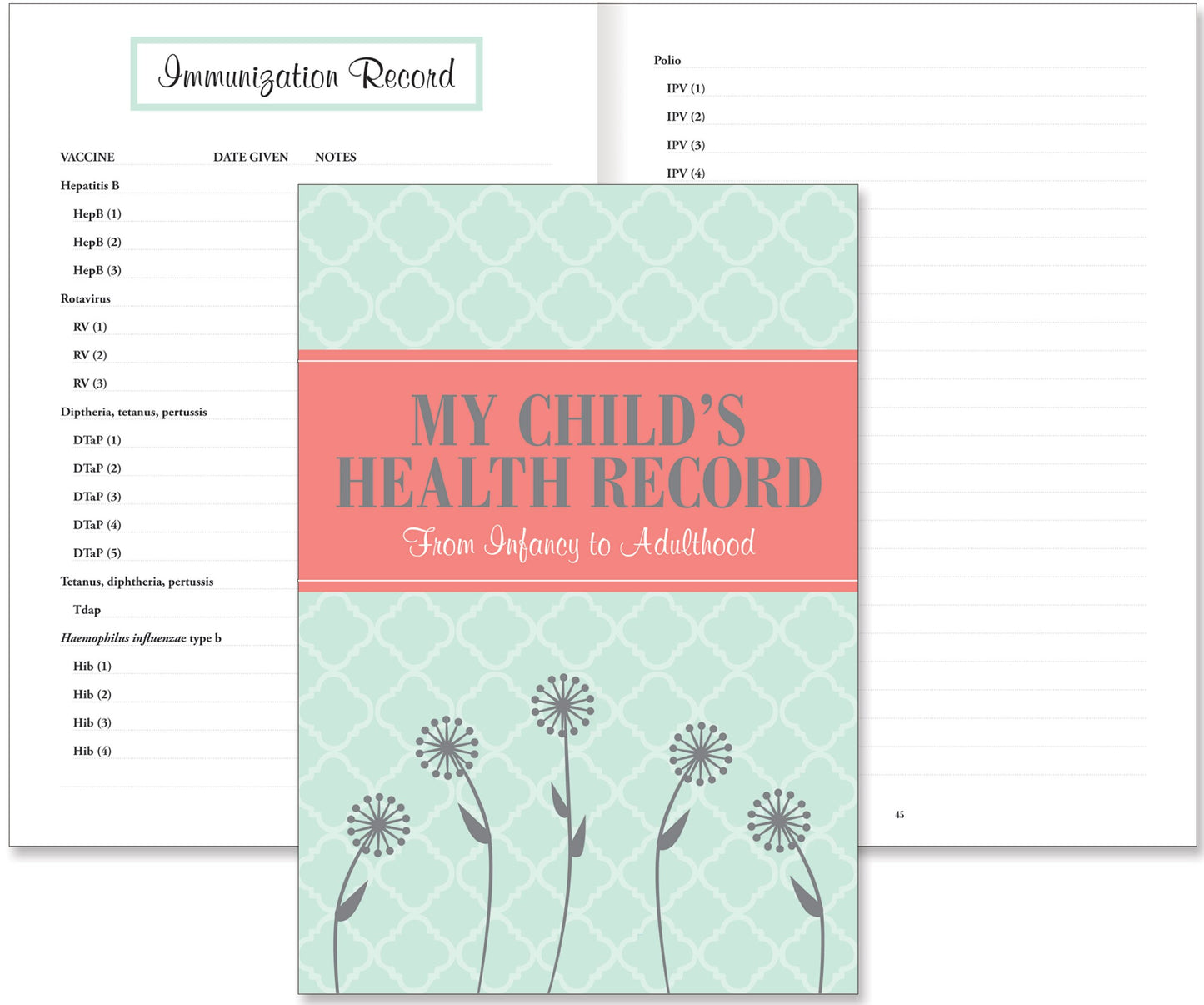 Peter Pauper Press My Child's Health Record From Infancy to Adulthood book journal