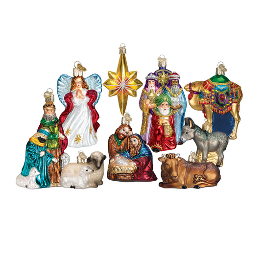 Old World Christmas Nativity glass ornament collection 