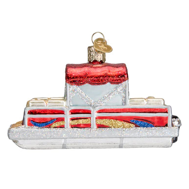 Old World Christmas Pontoon Boat Ornament 