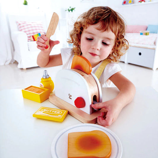 Hape pop-up toaster set toy for kids 