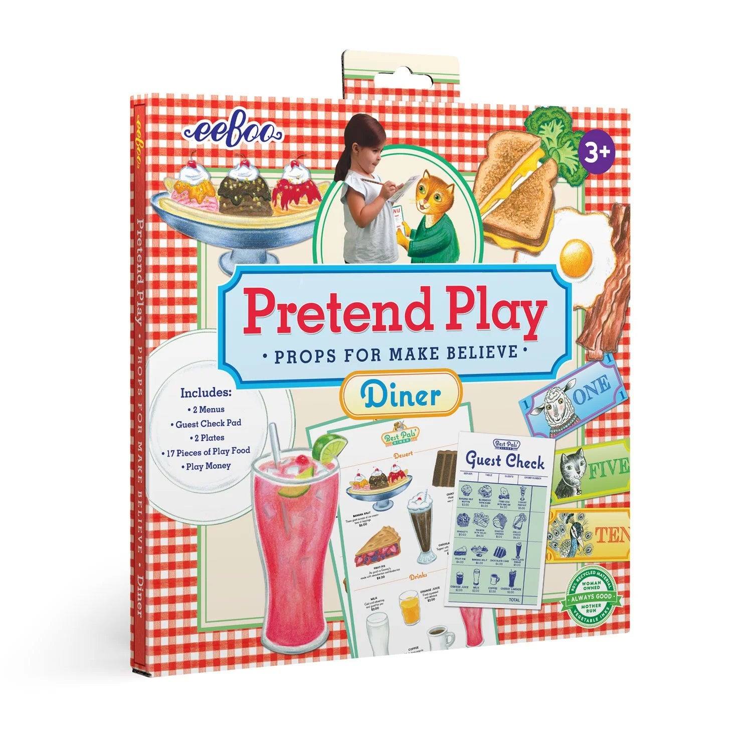 eeboo Pretend Play Diner Props for make believe for kids