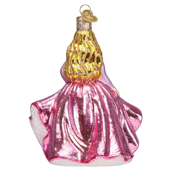 Old World Christmas Princess in pink dress glass ornament 