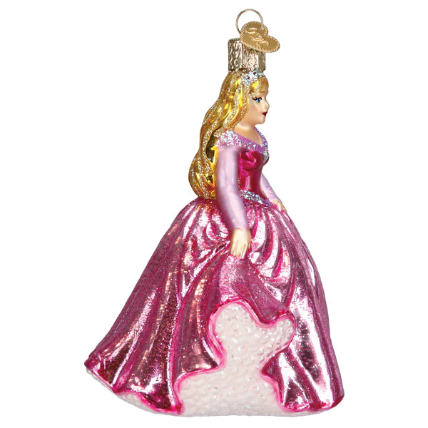 Old World Christmas Princess in pink dress glass ornament 