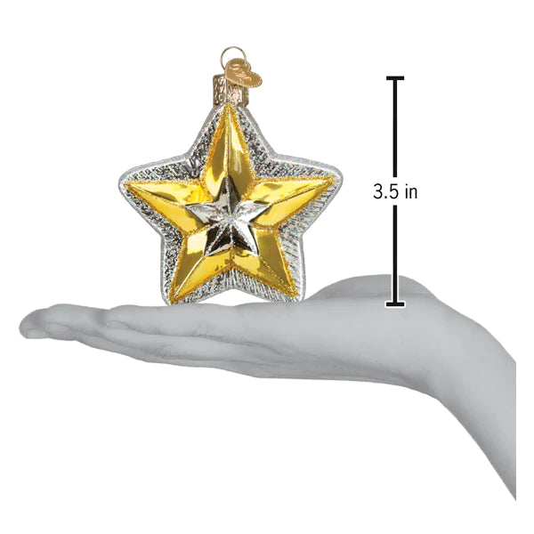 Old World Christmas Radiant Star glass ornament dimensions 