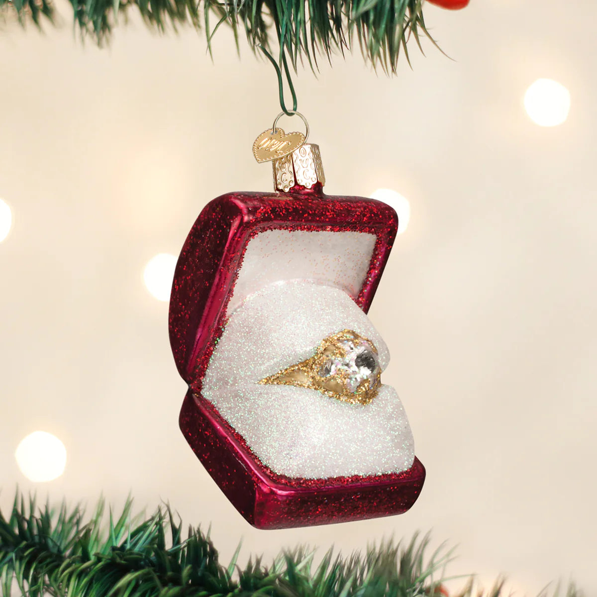 Old World Christmas Ring in Box ornament engagement ring wedding 
