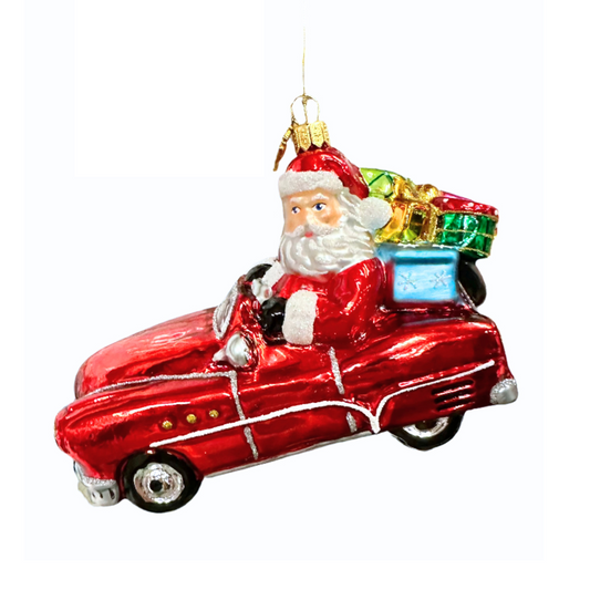 Huras Family Santa in His '53 Oldsmobile Ornament Christmas 