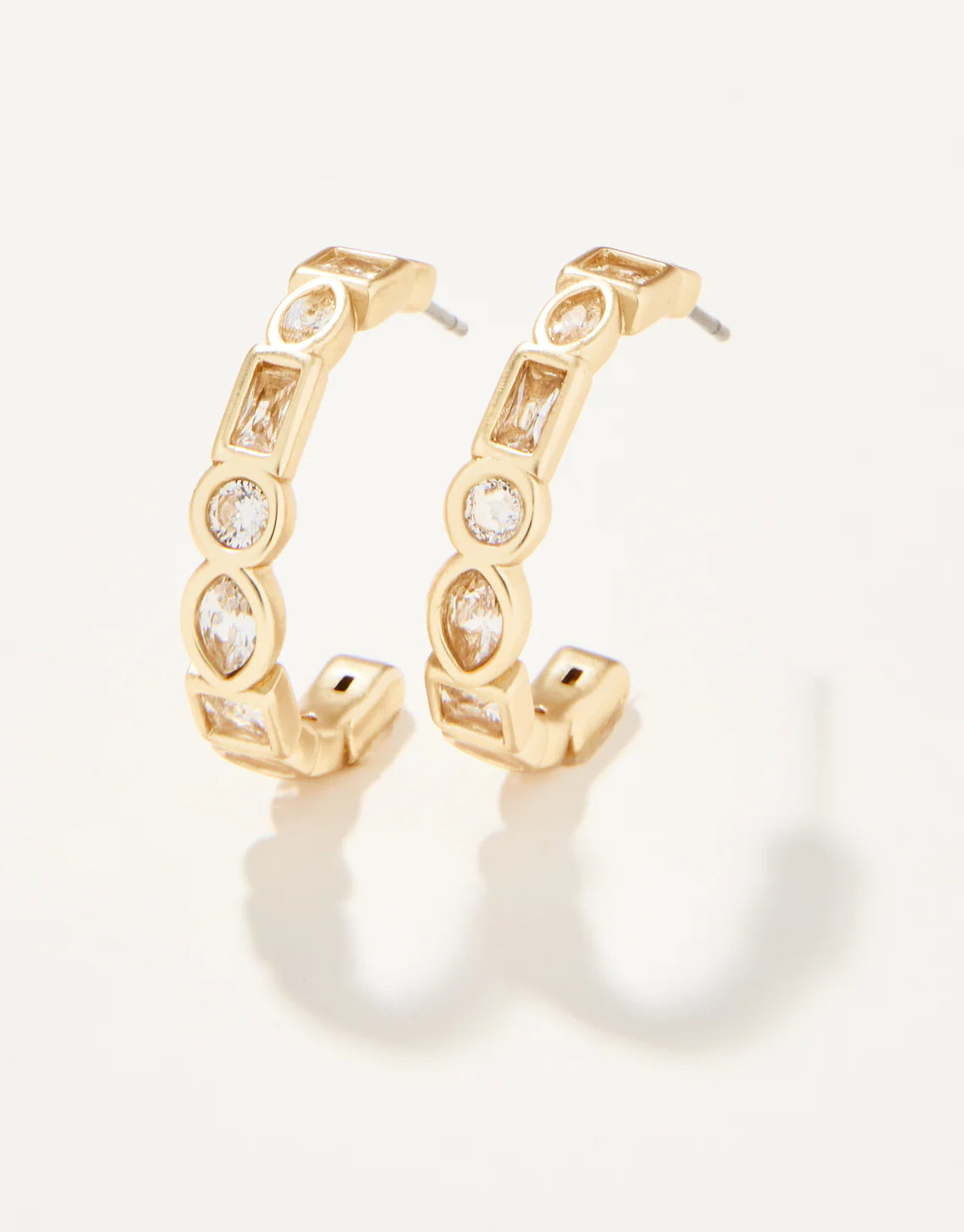 Spartina 449 Shine Bright Hoop Earrings Crystal gold 
