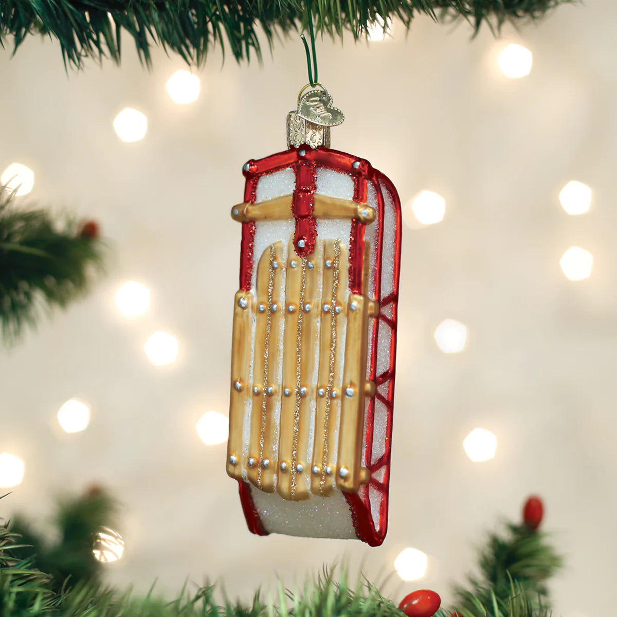 Old World Christmas Sled glass ornament 