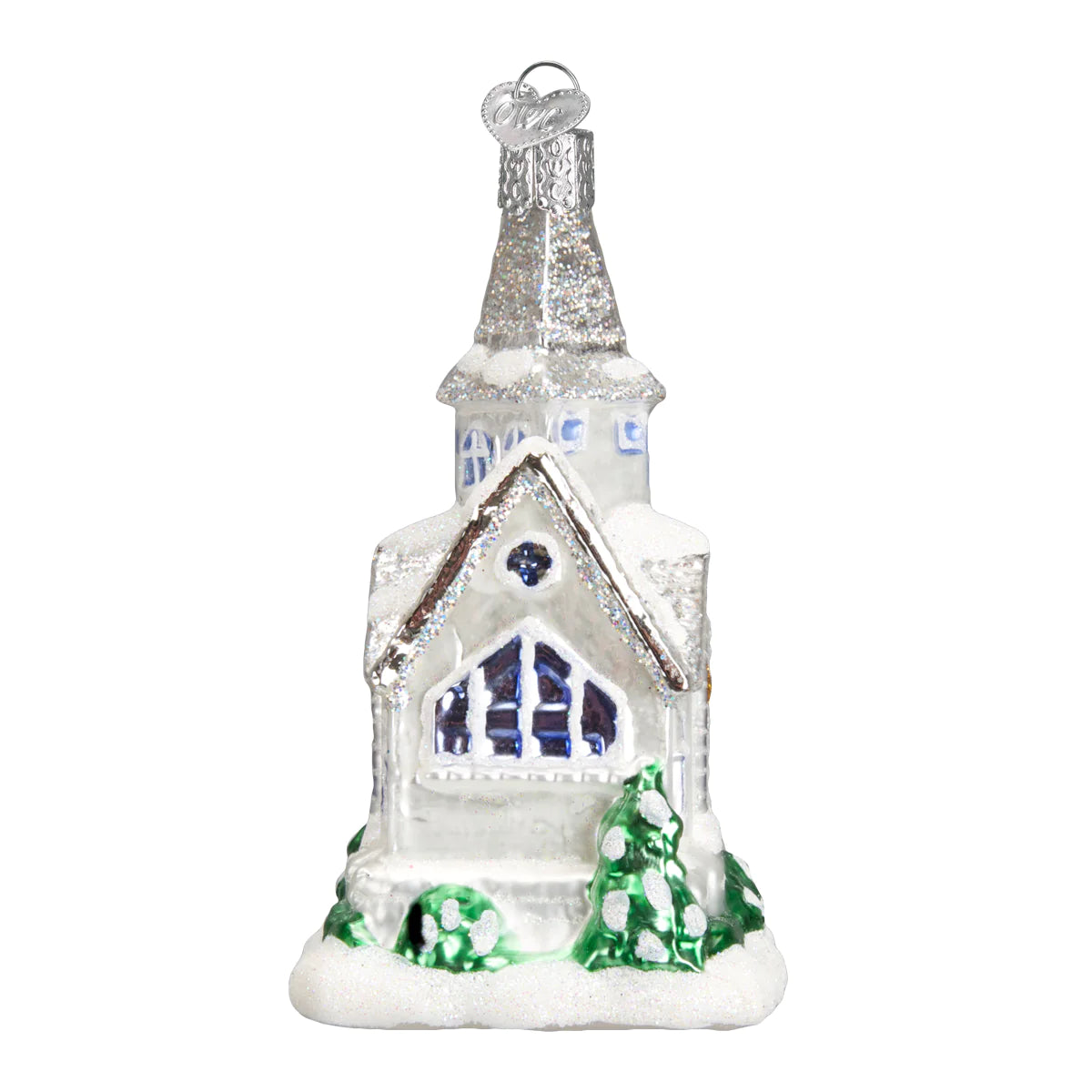 Old World Christmas Sparkling Cathedral glass ornament 