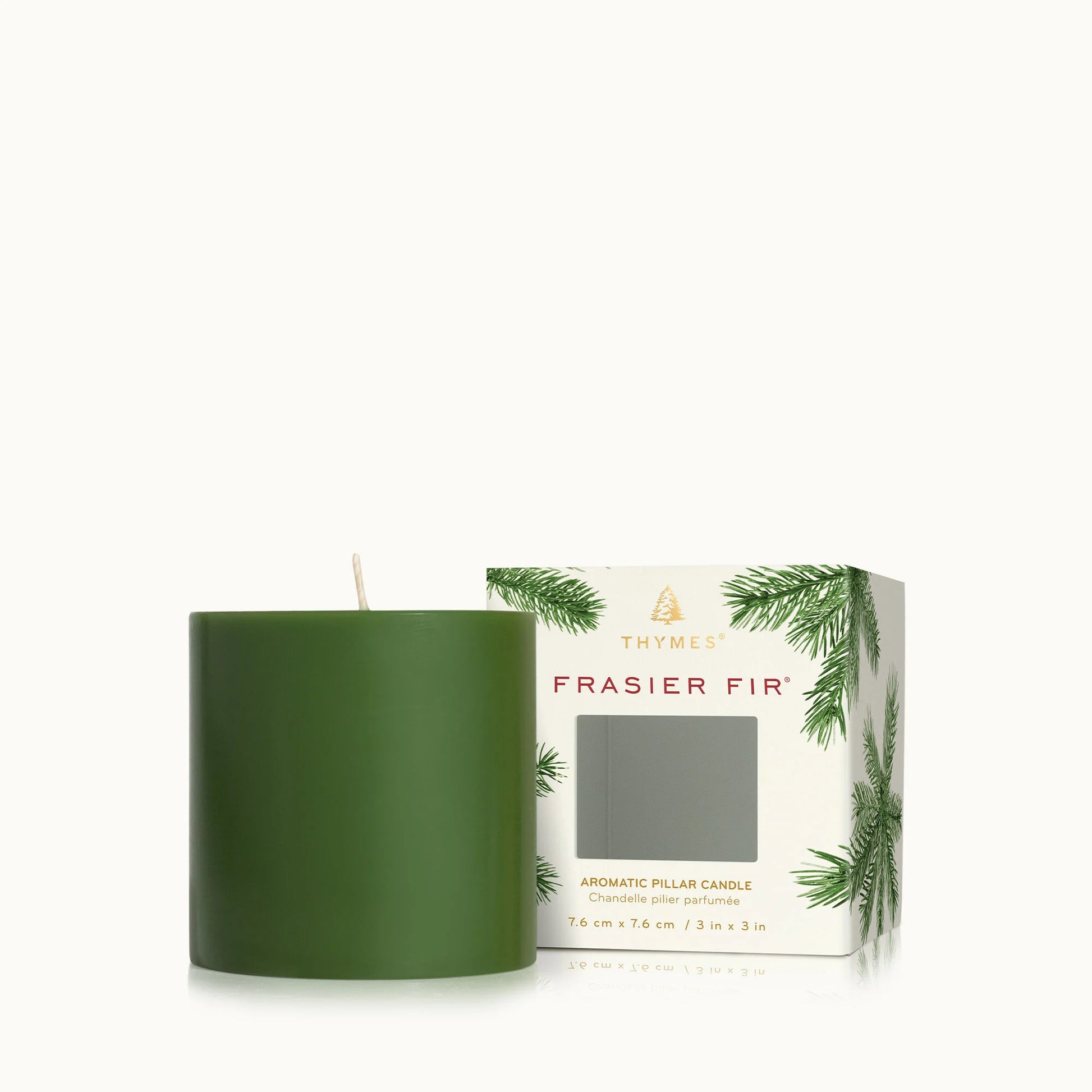 Thymes Frasier Fir small pillar candle green Christmas 