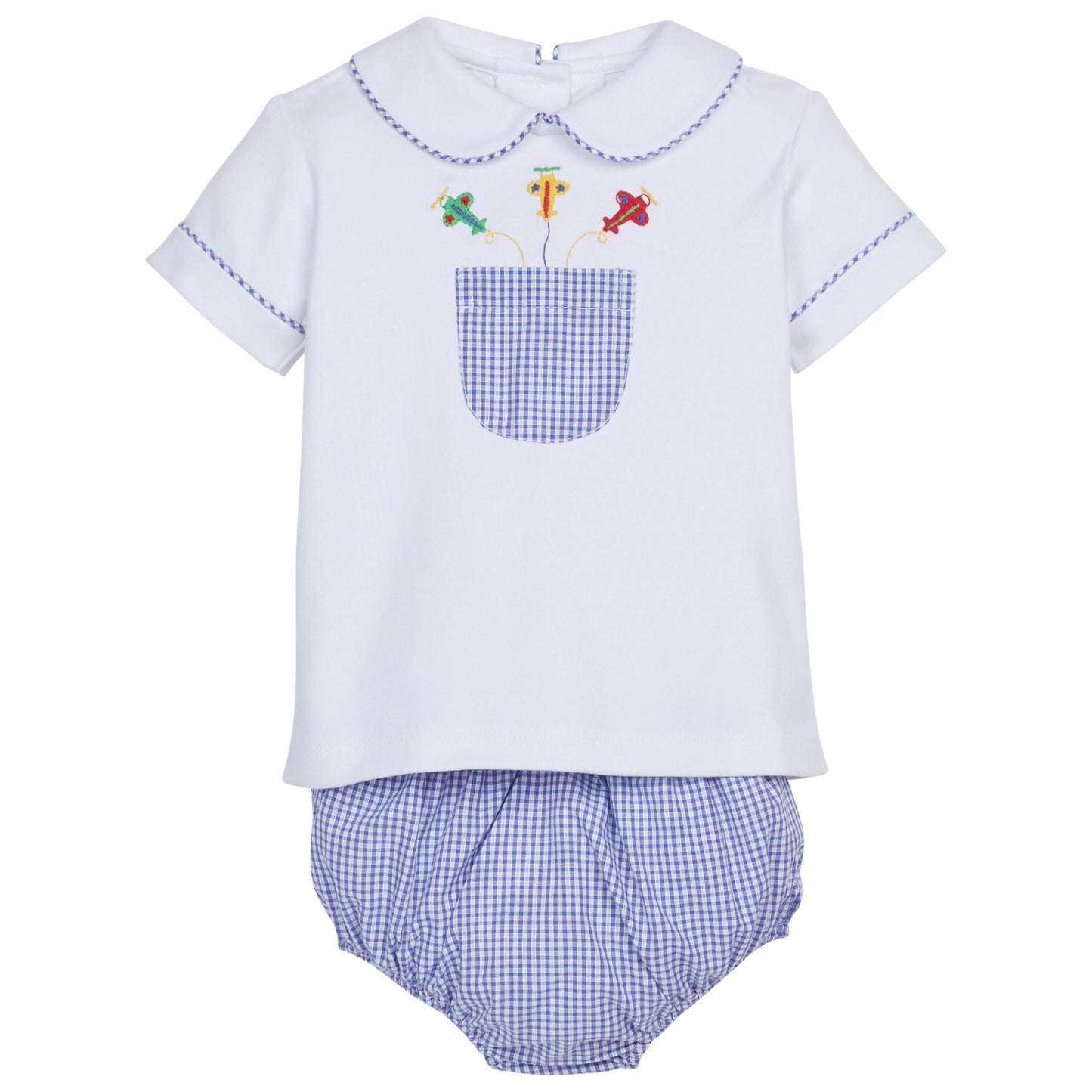 Little English Embroidered Peter Pan Diaper Set Airplane 