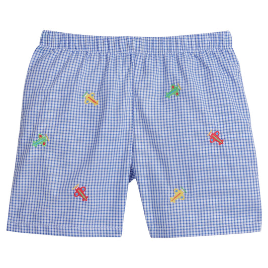 Little English Embroidered Basic Short Airplanes 