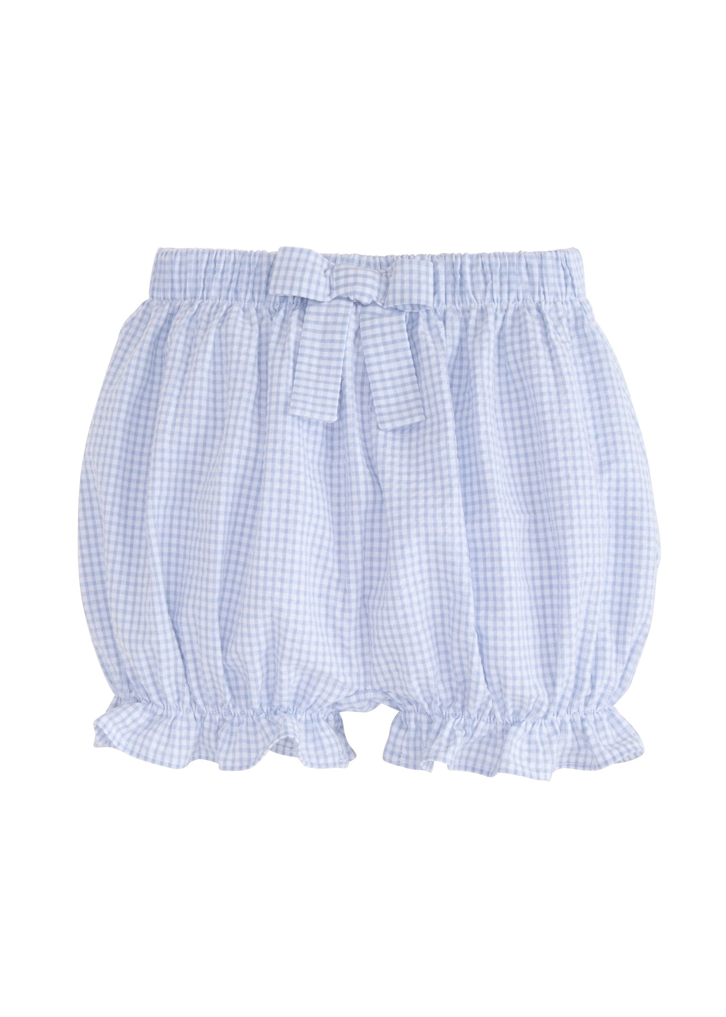 Spring 2024 Little English Bow Bloomers Light Blue Gingham baby 