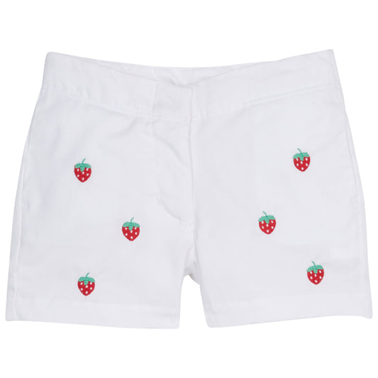 Little English Embroidered Mini Short - Strawberry 