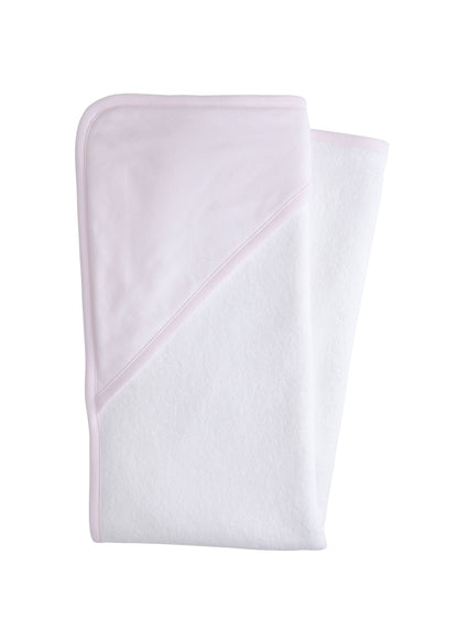 little english hooded towel pink stripe 