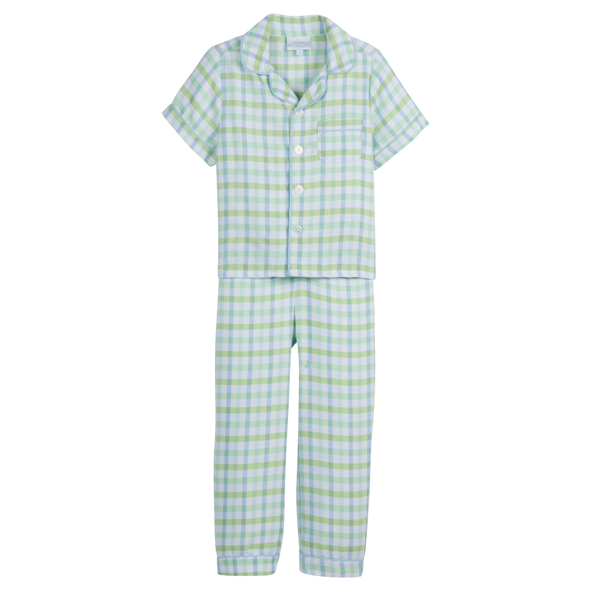 Little English Classic Short Sleeve Pajama Set Wingate Plaid Spring 2024 
