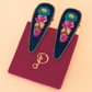 Powder UK embroidered hair clips set of 2 vintage floral navy 