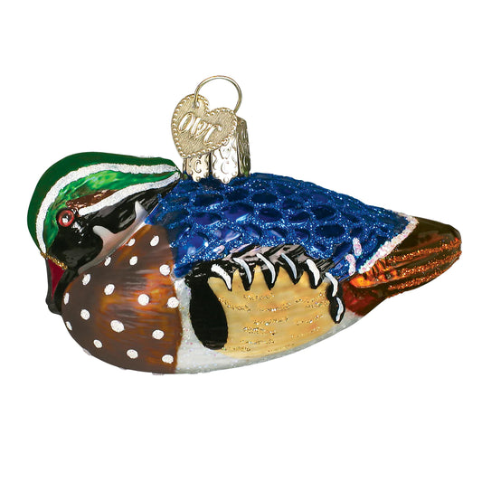 Old World Christmas Wood Duck glass ornament 