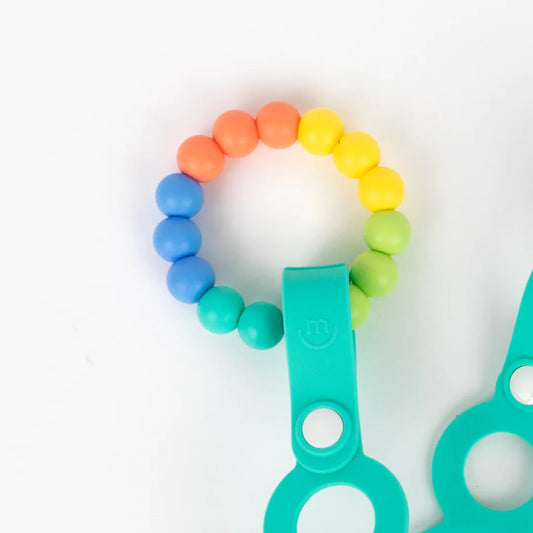 Morepeas rainbow silicone ring teether for babies