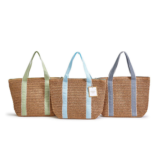 Two's Company woven lunch thermal tote for spring and summer