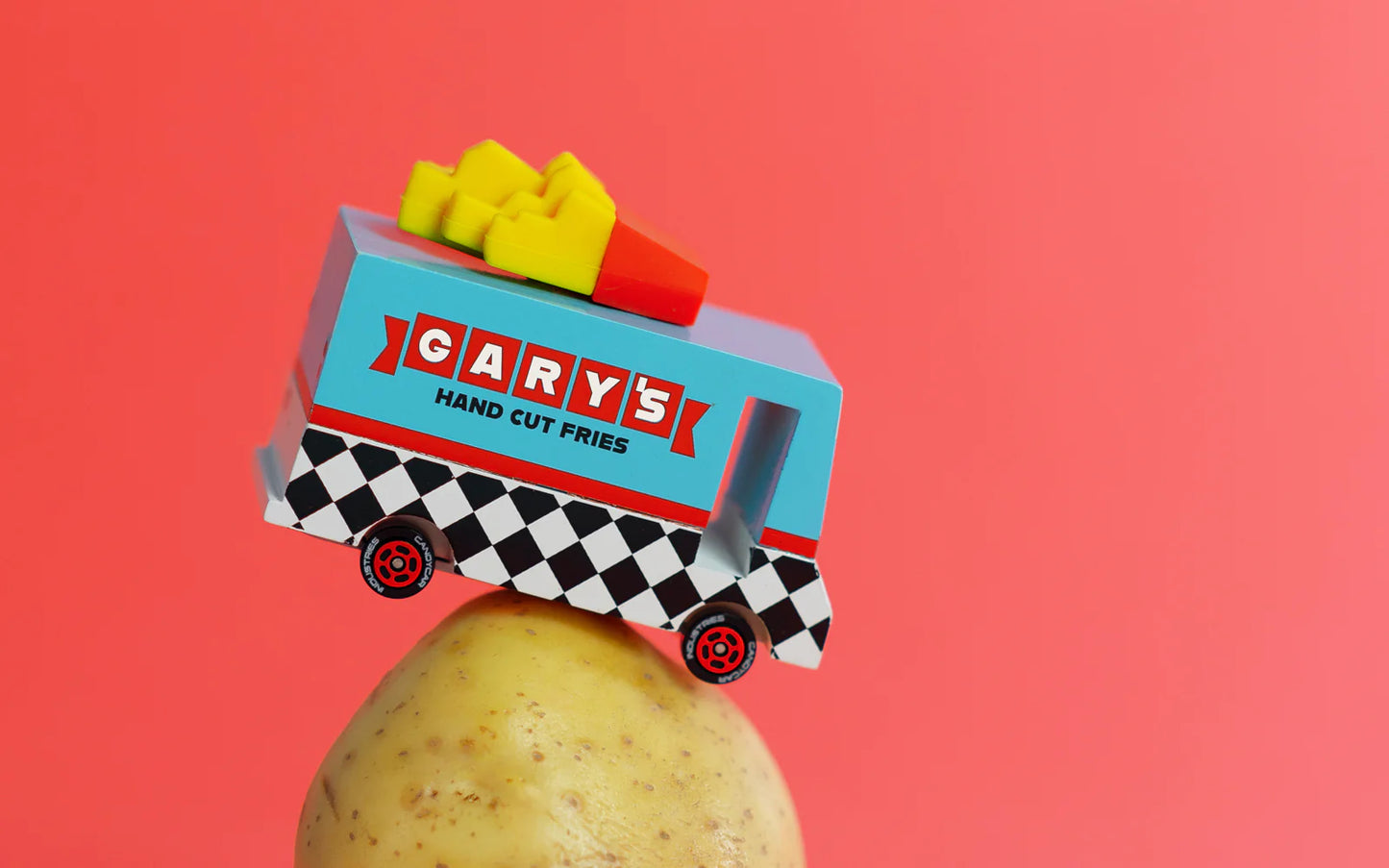 Candylab Gary's French Fry Van wood and diecast toy car for kids