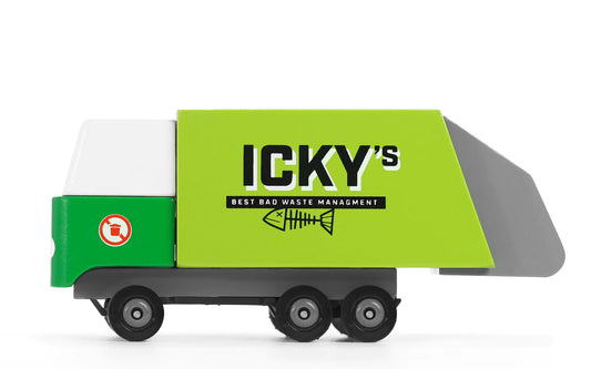 Candylab Icky's Garbage Truck wooden and diecast toy car for kids