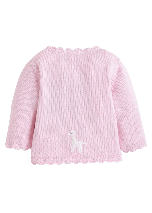 Little English Pink Giraffe Crotchet sweater for baby 
