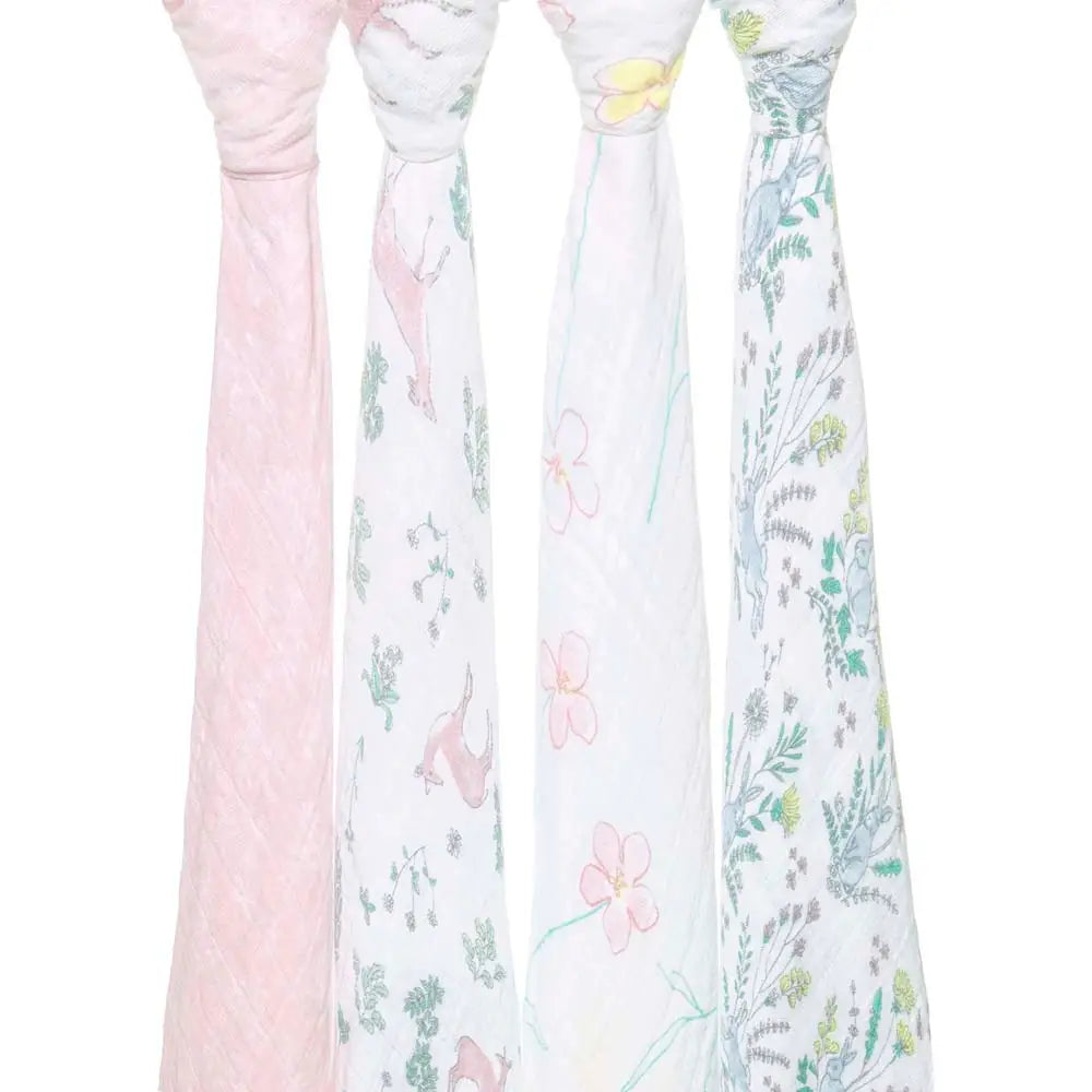 Aden + Anais swaddles 4 pack forest fantasy for baby shower gift 