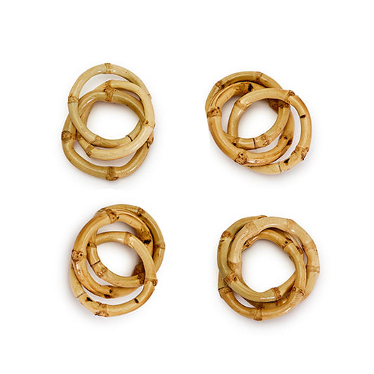 Two's Company set of 4 bamboo napkin rings