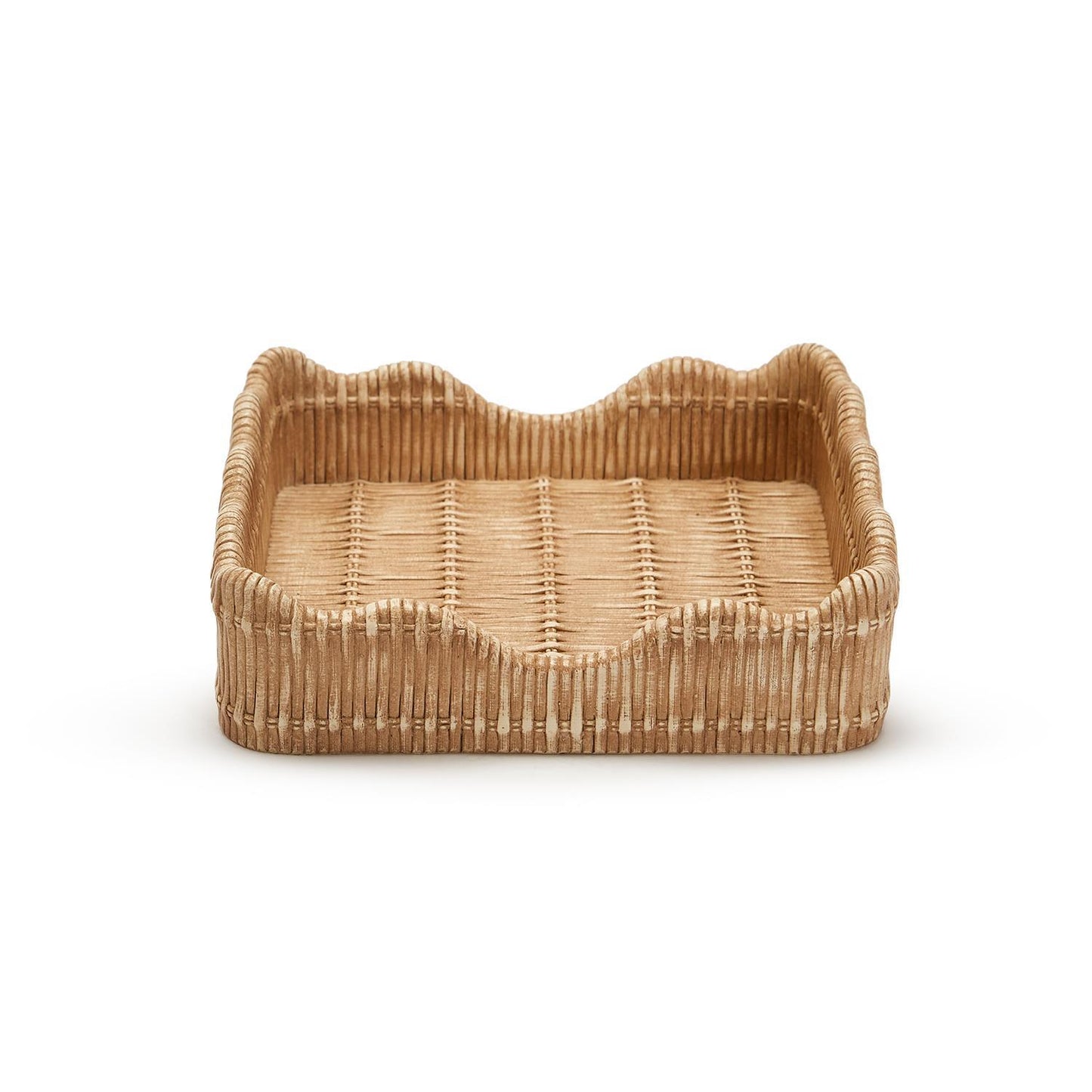 Scalloped Basket Weave Napkin Holder