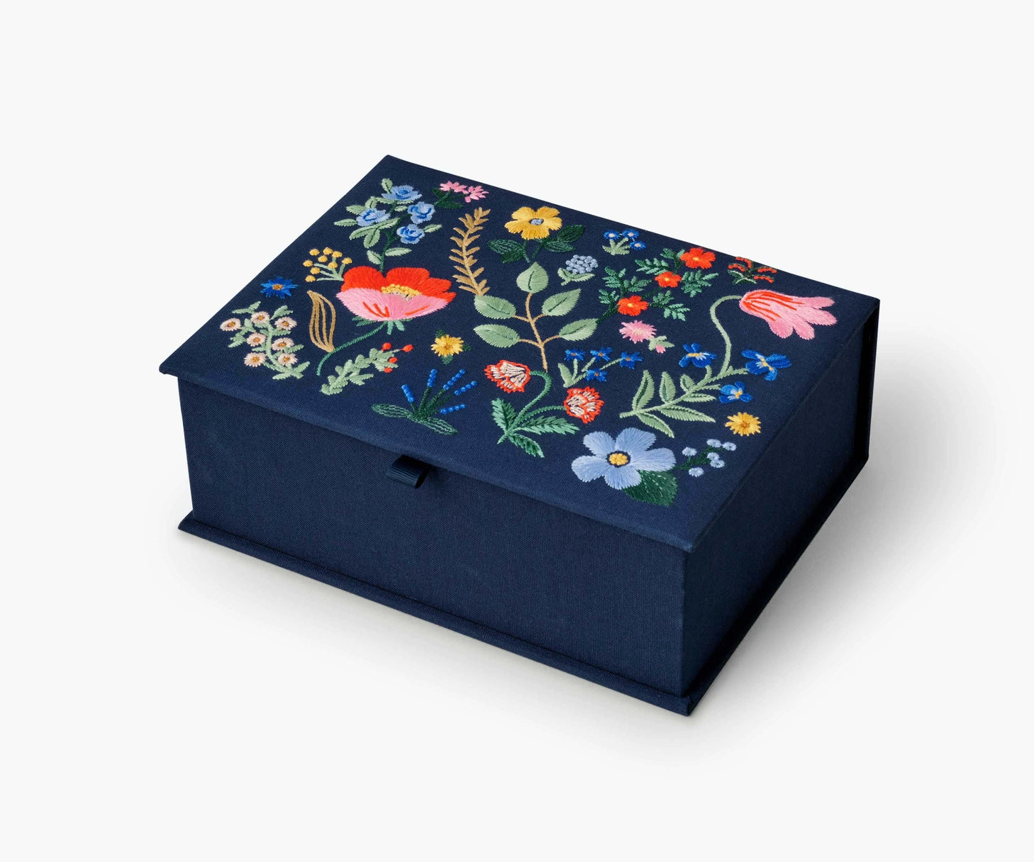 Rifle Paper Co. Strawberry Fields Keepsake Box navy blue floral