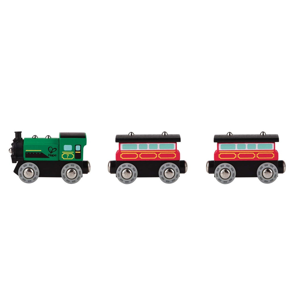 Hape steam-era passenger train toy