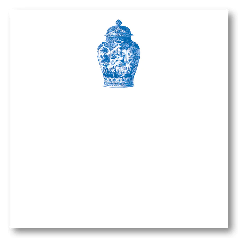 maison de papier note block with chinoiserie blue ginger jar art 
