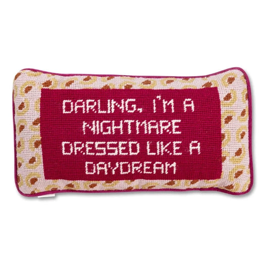 needlepoint handmade embroidered furbish velvet taylor swift blank space daydream darling chic pillow pillows 