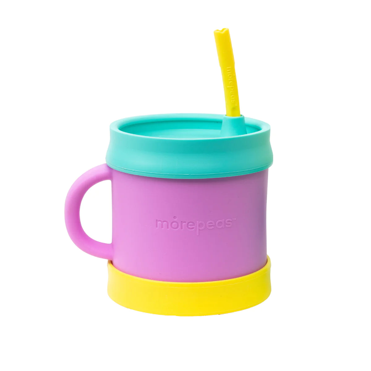 Morepeas essential sippy cup with straw grape color