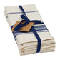 navy blue stripe cotton dinner napkins set of 4 