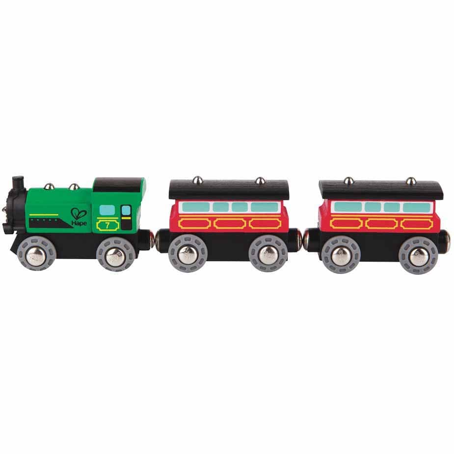 Hape steam-era passenger train toy