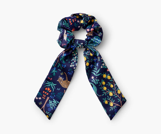 Rifle Paper Co. Menagerie silky scrunchie  navy blue 