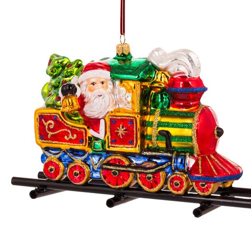 Locomotive with Santa and Snowman