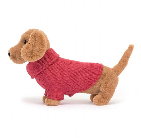 Pink Sweater Sausage Dog