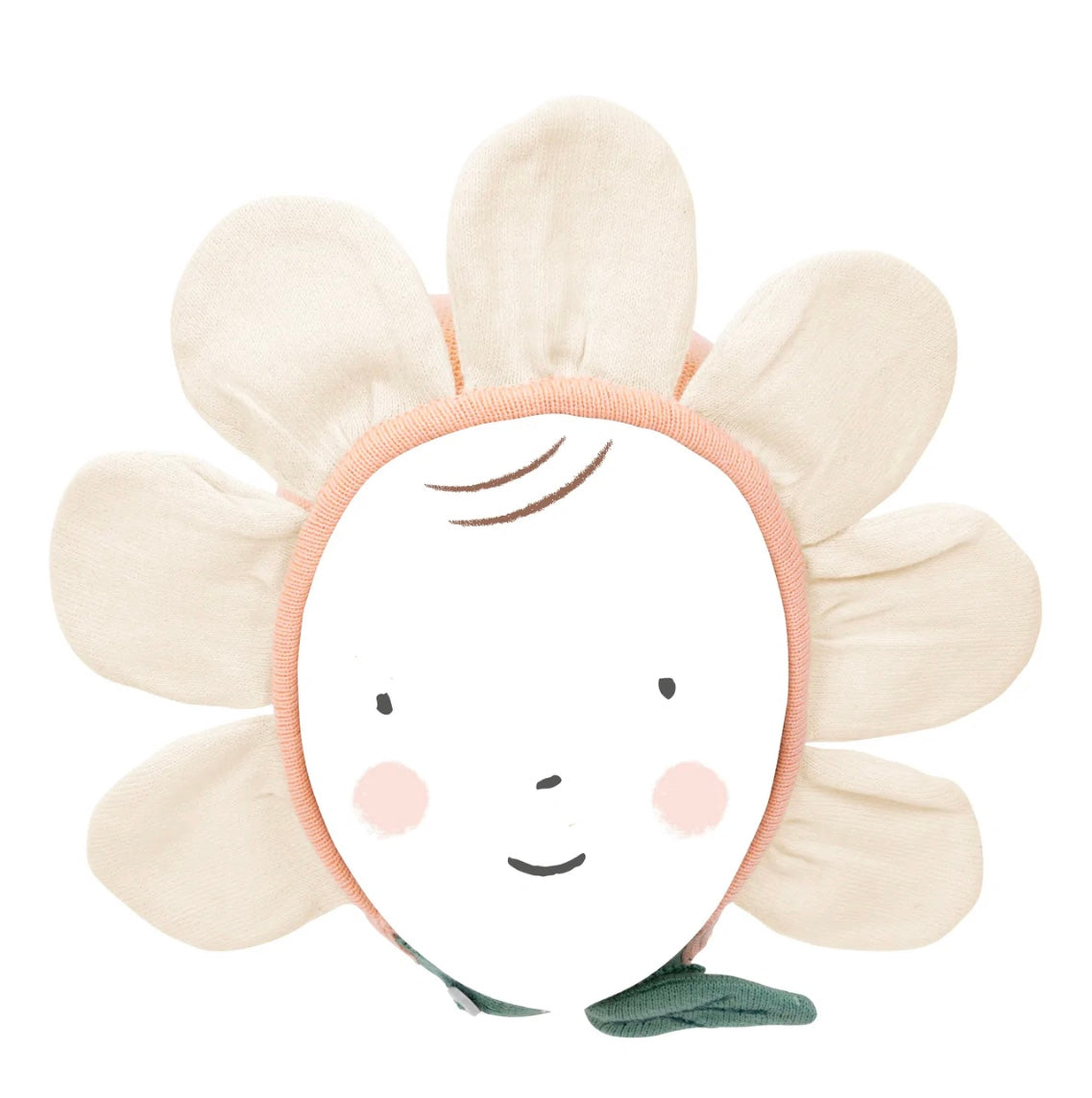 Meri Meri peach daisy baby bonnet spring easter flower baby gift 