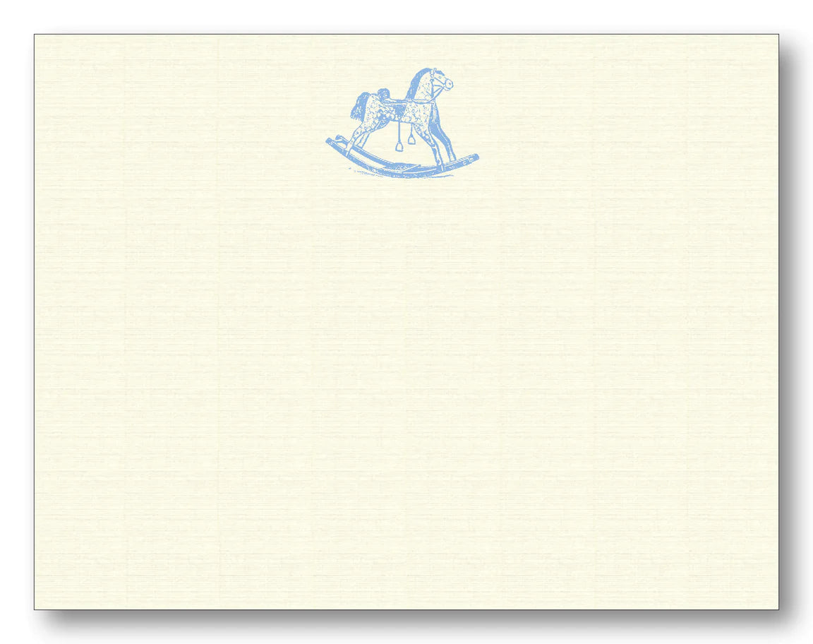 maison de papier blue rocking horse flat cards