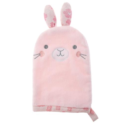 stephen joseph pink bunny bath mitt for baby