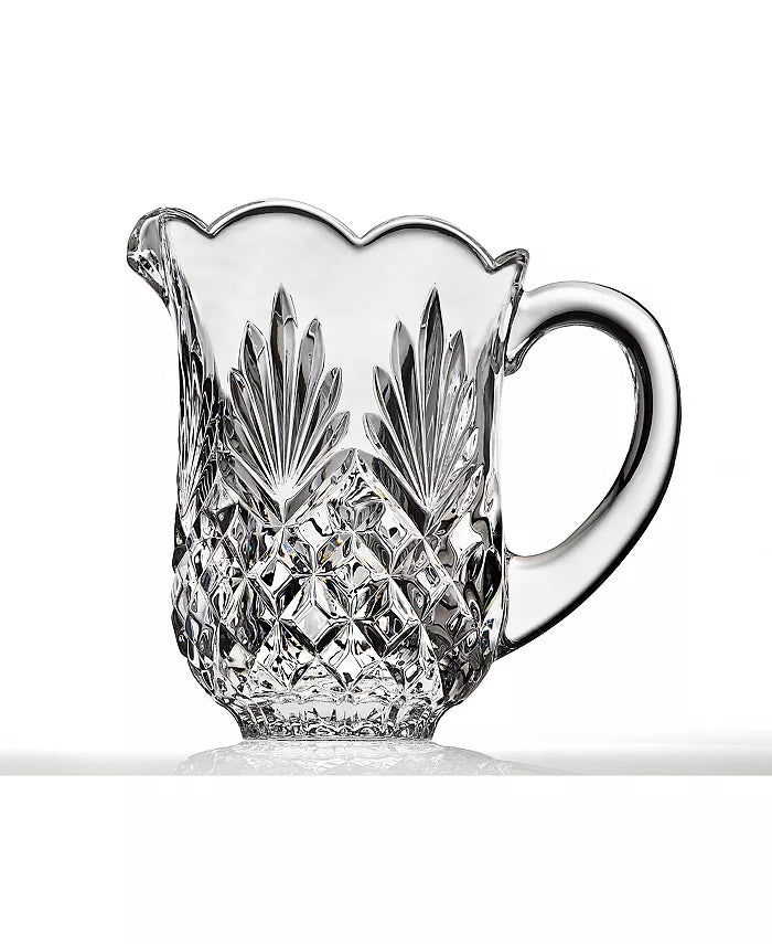 pitcher water tea pitcher beverage glass clear crystal godinger handle design 