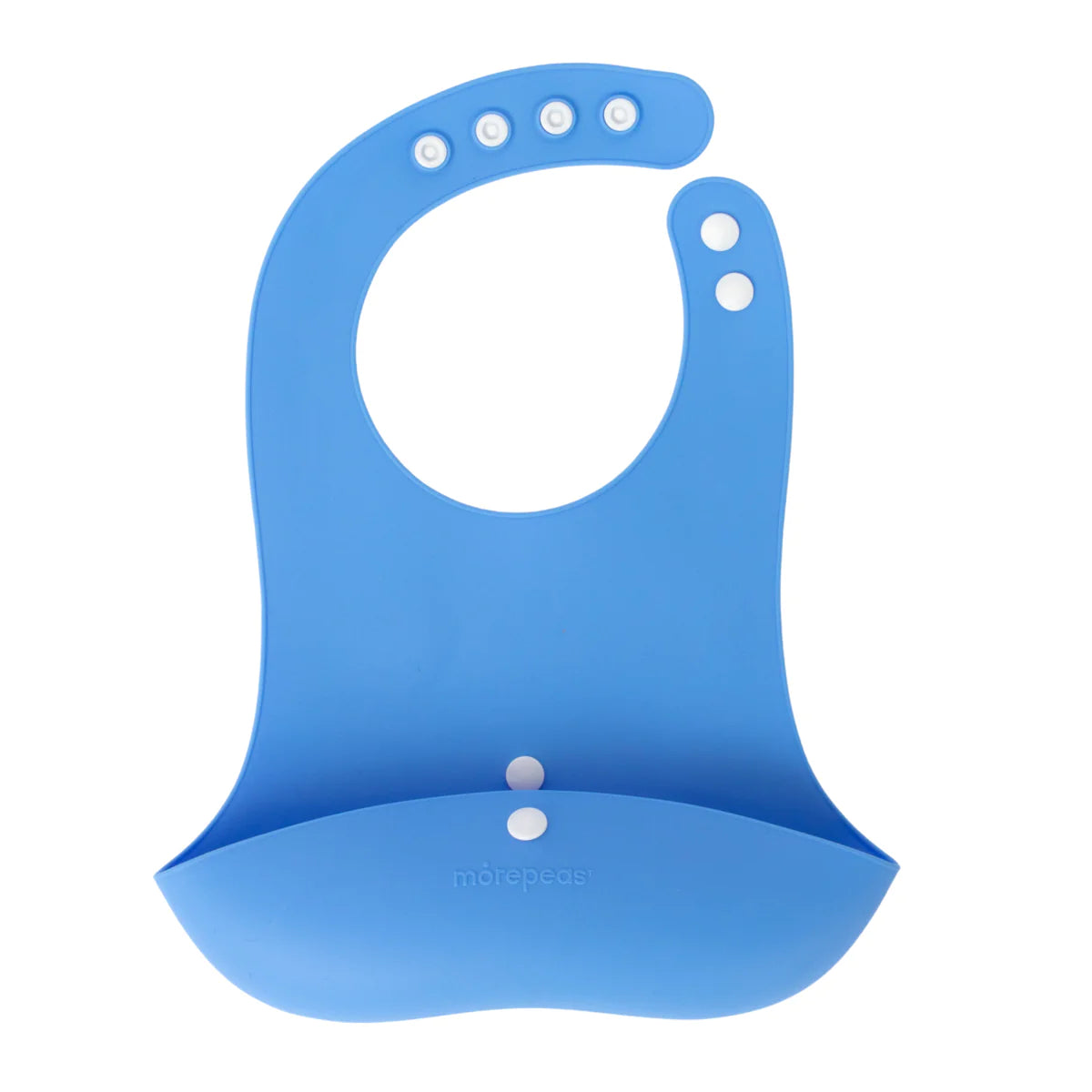 Morepeas roll and snap silicone bib blue blueberry