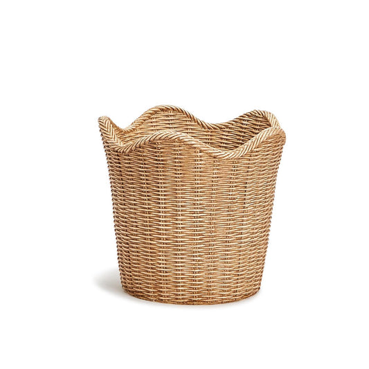 Two's Company Scalloped Edge Basket Weave Cachepot 
