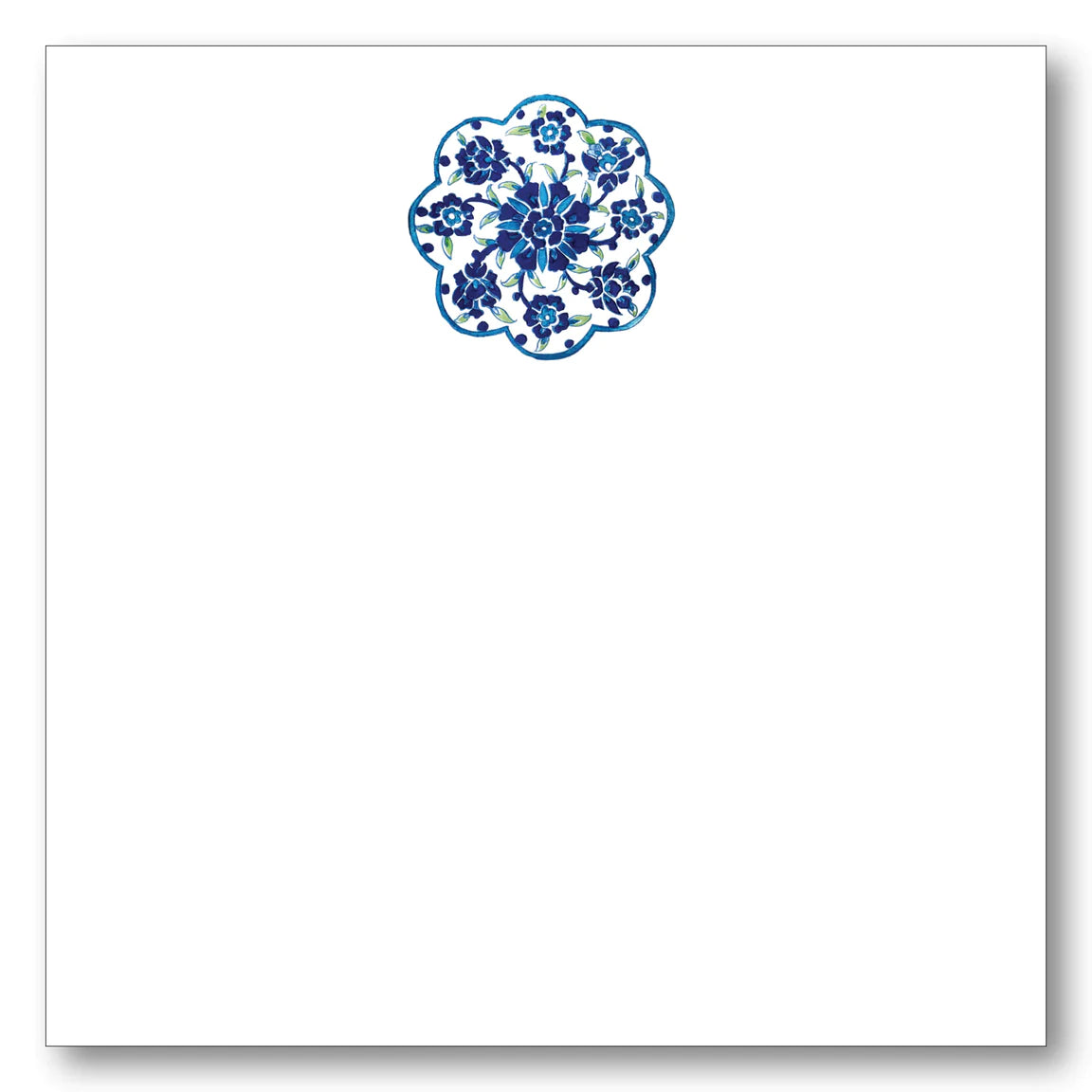 maison de papier note block with blue Spanish Floret art 