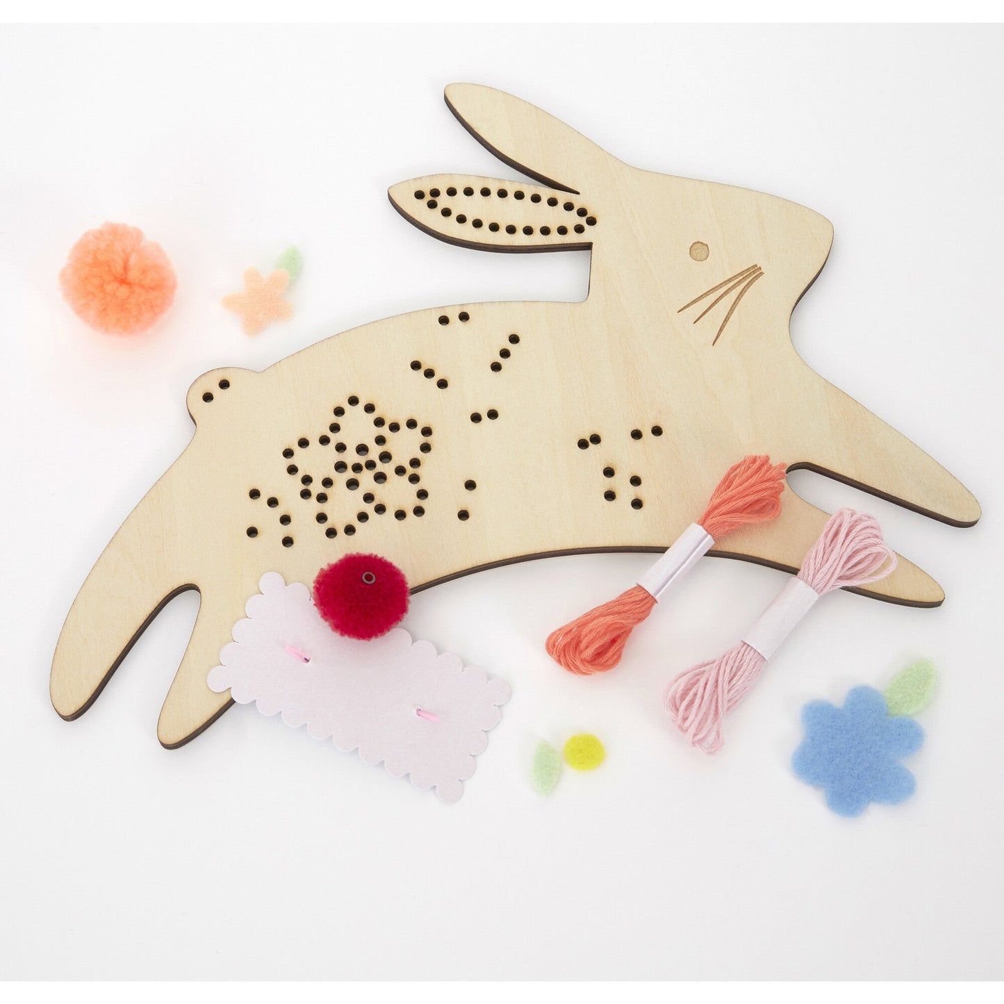 Meri Meri wooden bunny embroidery kit easter spring kids children creative activity